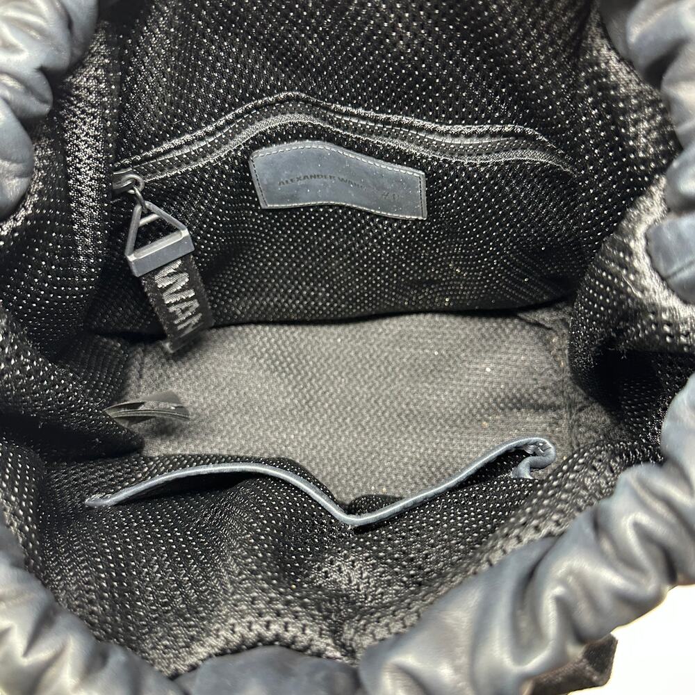 Alexander Wang x H&M Black Leather Drawstring Shoulder Bucket Bag Womens Unisex - Picture 5 of 9